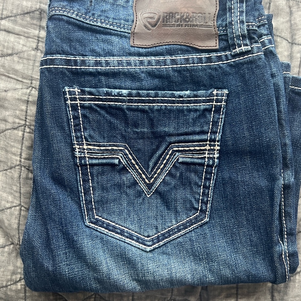 Rock & Roll Denim Men's Blue Jeans 34x36